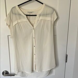 Cream Button-Up Blouse